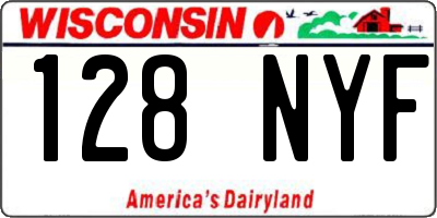 WI license plate 128NYF