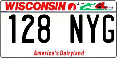 WI license plate 128NYG