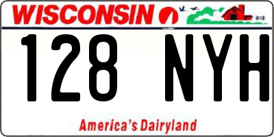 WI license plate 128NYH