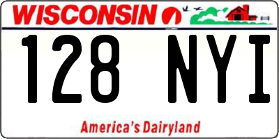 WI license plate 128NYI