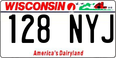WI license plate 128NYJ