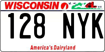 WI license plate 128NYK