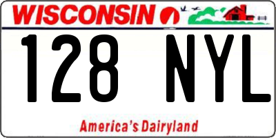 WI license plate 128NYL