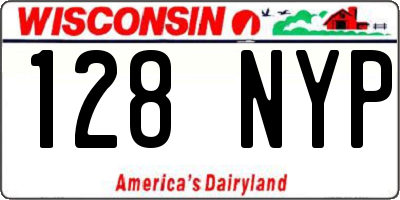WI license plate 128NYP