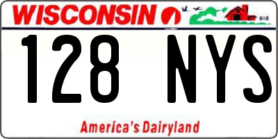 WI license plate 128NYS