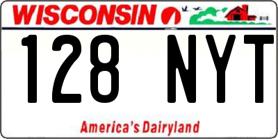 WI license plate 128NYT