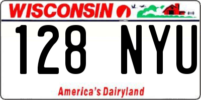 WI license plate 128NYU