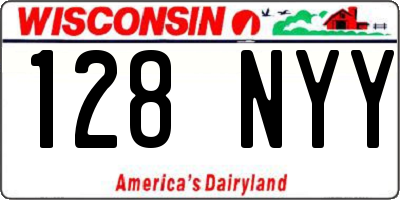 WI license plate 128NYY