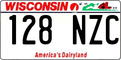 WI license plate 128NZC