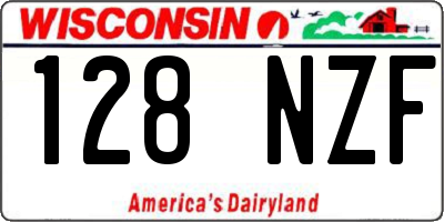 WI license plate 128NZF