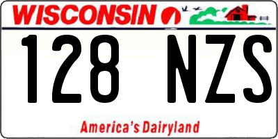 WI license plate 128NZS