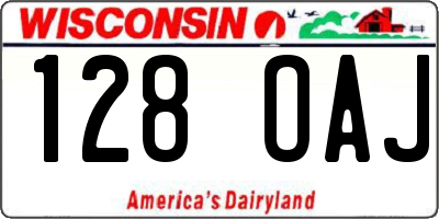 WI license plate 128OAJ