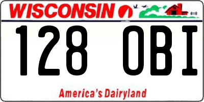 WI license plate 128OBI