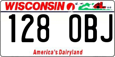 WI license plate 128OBJ