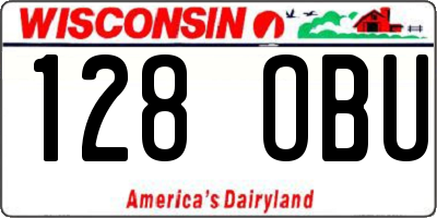 WI license plate 128OBU