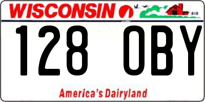 WI license plate 128OBY