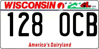 WI license plate 128OCB