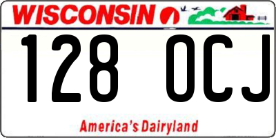 WI license plate 128OCJ