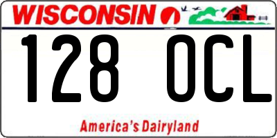 WI license plate 128OCL