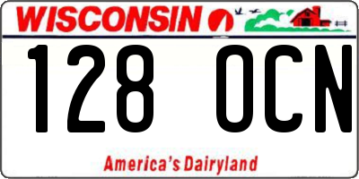WI license plate 128OCN
