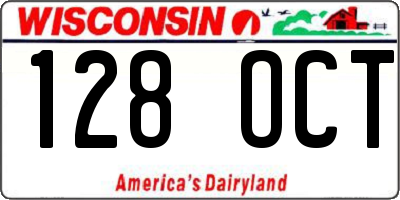 WI license plate 128OCT
