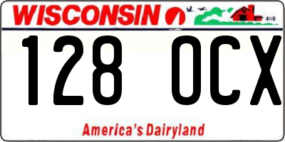 WI license plate 128OCX