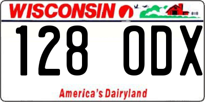 WI license plate 128ODX