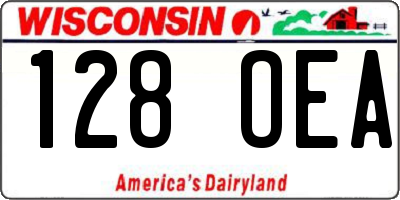 WI license plate 128OEA