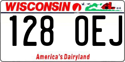 WI license plate 128OEJ