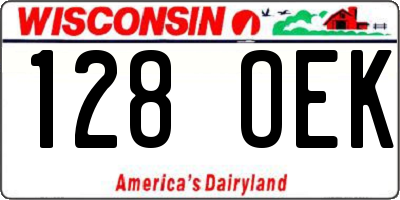 WI license plate 128OEK