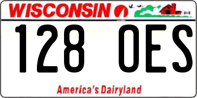 WI license plate 128OES