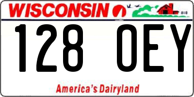 WI license plate 128OEY