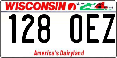 WI license plate 128OEZ