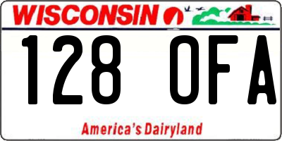 WI license plate 128OFA