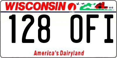 WI license plate 128OFI