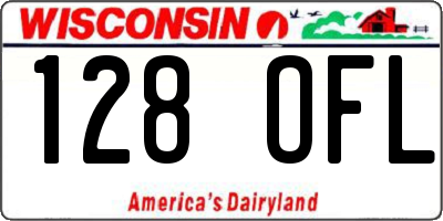 WI license plate 128OFL