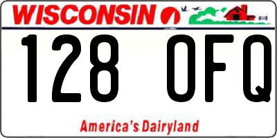 WI license plate 128OFQ