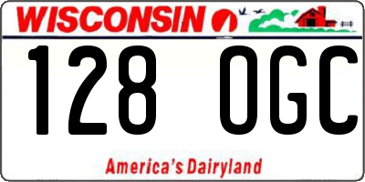 WI license plate 128OGC