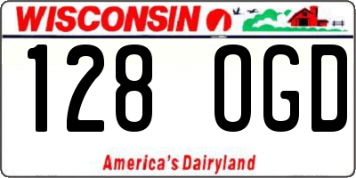 WI license plate 128OGD