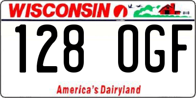 WI license plate 128OGF