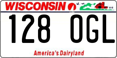 WI license plate 128OGL