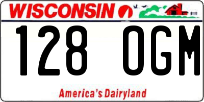 WI license plate 128OGM