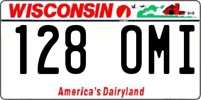 WI license plate 128OMI