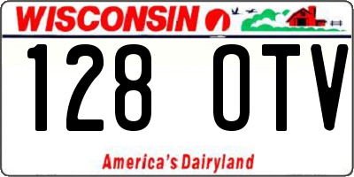 WI license plate 128OTV