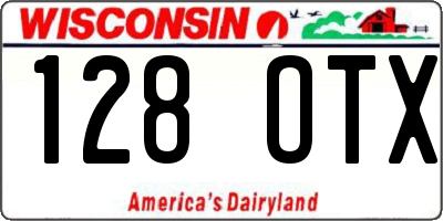 WI license plate 128OTX
