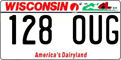 WI license plate 128OUG
