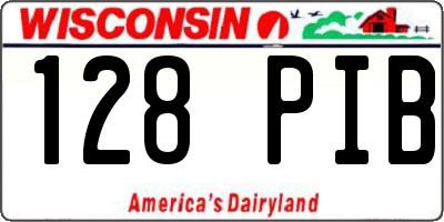 WI license plate 128PIB