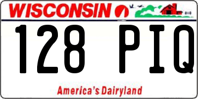 WI license plate 128PIQ