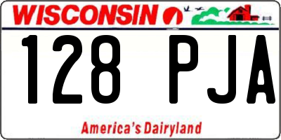 WI license plate 128PJA