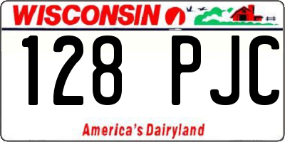 WI license plate 128PJC